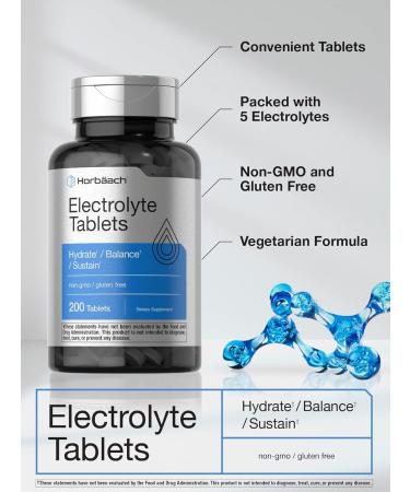 Buy Horb ach Electrolyte Tablets | 200 Count | Vegetarian & Keto-Friendly | Non-GMO & Gluten-Free Hydration Supplement - Buy Online on GoSupps.com