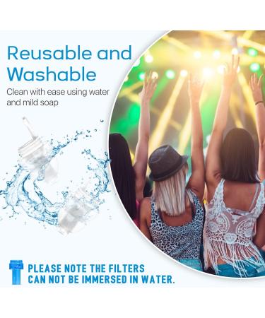 High Fidelity Concert Ear Plugs 2 Pairs for Musicians & DJs - Noise Reduction Earplugs with Connector Cord & Aluminum Case - White+blue - Buy Online on GoSupps.com
