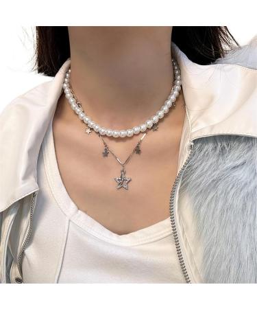 Shop Southjieling Luxurious Double-Layer Zircon-Star Trailer Necklace | Elegant Pearl Accents | Unique International Shipping - Buy Online on GoSupps.com