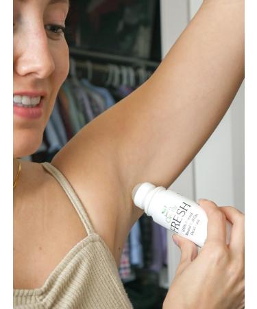 Clearly FRESH Natural Magnesium Roll On Deodorant - 24-Hour Mineral Protection for Sensitive Skin Aloe Vera No Aluminum Parabens Alcohol or Baking Soda - Geranium Sage - Buy Online on GoSupps.com