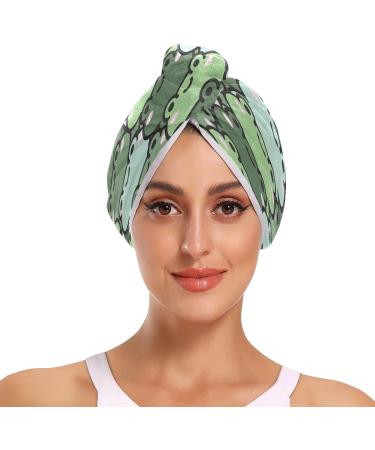 Shop Cute Frog Dry Hair Cap | 2-Piece Quick Drying Towel Set with Button Headband | Super Absorbent & Comfortable - Perfect for International Shipping - Buy Online on GoSupps.com