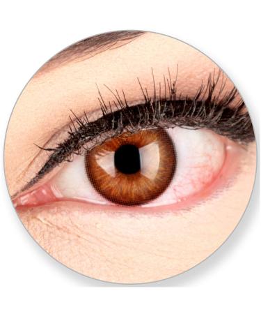 Glamlens Silicone Comfort soft brown contact lenses Elly Hazel without starch for blue green dark brown black bright eyes.2 colored brown 3 month lenses - by Meralens - 0.0 diopters