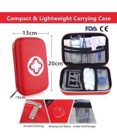 First Aid Set - Essential Hiking Outdoor Bicycle & Travel Kit | 18 Pieces in Red Bag with Bonus Emergency Whistle - Buy Online on GoSupps.com