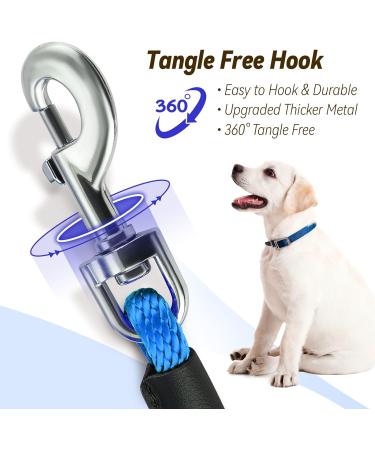 Lynxking 9m Reflective Dog Leash - Durable Nylon Training Line with Carabiner Hook for Small to Large Dogs - Blue - Buy Online on GoSupps.com