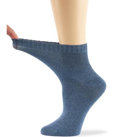 7BIGSTARS KINGDOM Women's Ankle Bamboo Diabetic Socks 4 Pack - Black/Grey/Blue/Beige - Size 5-9 - Soft & Comfortable - Buy Online on GoSupps.com