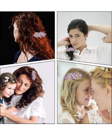 Zulbceo Flower Hair Clips Vintage Rhinestone Style Barrettes Luxury Jewelry Design Hairpin Metal Spring Hair Barrette Clips Leafy Pins Elegant Jewelry Hair Decorations - Buy Online on GoSupps.com