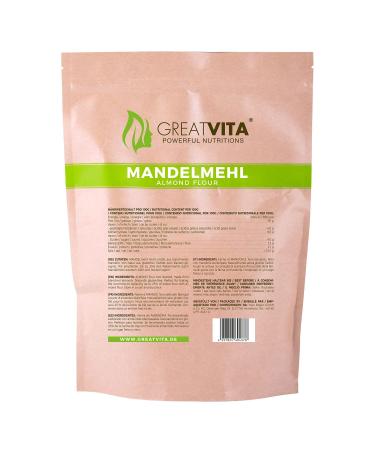 GreatVita Almond Flour - Natural Blanched 1000g | High Protein Ground Almonds for Baking - Buy Online on GoSupps.com