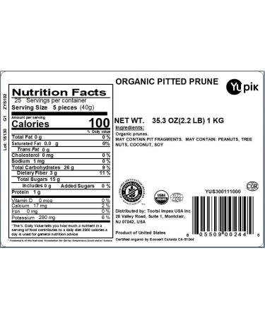 Organic Pitted Prunes 2.2 lb - Non-GMO, Vegan, Gluten-Free | Yupik (Packaging May Vary) - Buy Online on GoSupps.com