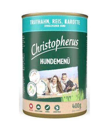 Christopherus Menue Adult with turkey, rice, carrot, Dog Food | 6 x 400 g