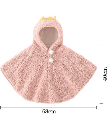 ITODA Toddler Winter Fleece Hooded Cape Coat - Pink (0-3 Years) - Buy Online on GoSupps.com