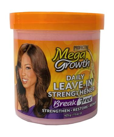 Mega Growth Break Free Daily Leave-In Strengthener - Restore & Repair Damaged Hair Stops Chemical Damage Moisturizes Correct Breakage Contains Olive Oil Shea Butter & Avocado Oil 15 oz