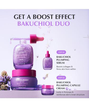 EQQUALBERRY Bakuchiol Duo Serum & Capsule Cream Set for Firming Smoothing & Hydrating | Gentle Retinol Alternative for Radiant Resilient Skin - Buy Online on GoSupps.com