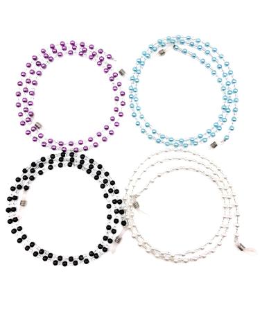 4 Pcs Acrylic Beaded Eyeglass Chains Sunglass Holder Strap Eyewear Necklace