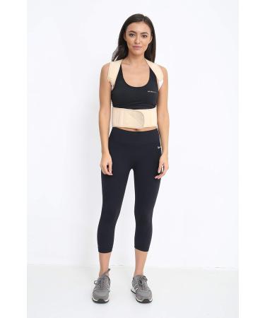 Deluxe Magnetic Posture Corrector - Adjustable Straps Neoprene - Small Beige - Buy Online on GoSupps.com