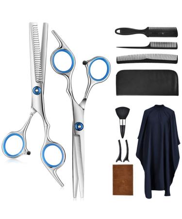 10pcs Hair Scissors Hair Scissors Professional Hairdressing Scissors Kit Hair Cutting Scissors With Hairbrush Hair Clip Cape Grooming Comb