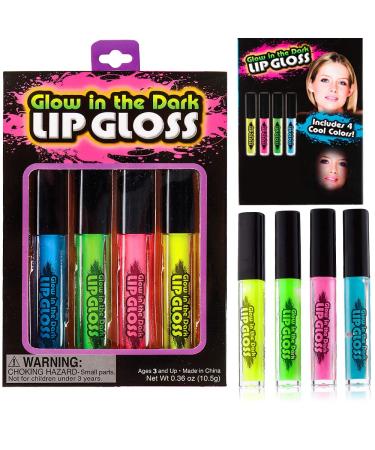 Glow in The Dark Lip Gloss  4 Assorted Color Sticks  4.25 Inches