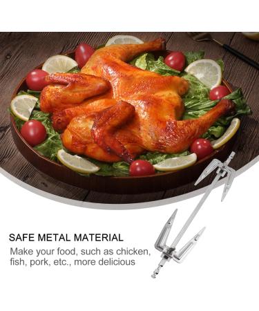 BESPORTBLE Rotisserie Meat Forks for Most Grills Stainless Steel Rotisserie Spit Barbecue Fork Chicken Skewers Forks for Patio Camping Kitchen Grill Supplies - Buy Online on GoSupps.com