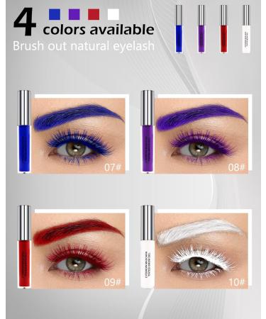Purple Colored Mascara for Eyelashes Eyebrows Tinted Brow Mascara Waterproof Long Lasting Eyebrow Gel Lengthening Non Clump Colorful Mascara Smudge-proof Thickening Brow Gel Eye Makeup for Women - Buy Online on GoSupps.com