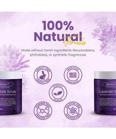 Lavender Oil Body Scrub with Shea Butter & Saffron - Exfoliating Salt Scrub for Anti-Aging, Stretch Marks, Cellulite, Acne - 10 oz - Buy Online on GoSupps.com