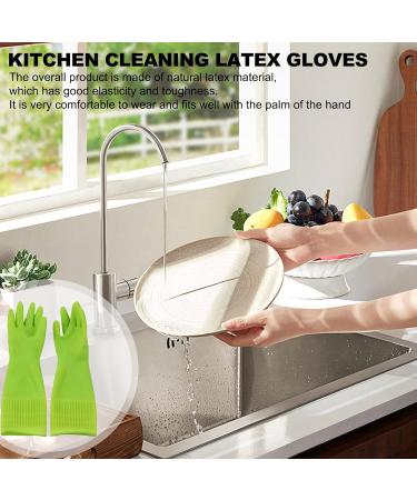 BUKISA Kitchen Gloves for Washing Dishes | 1 Pair Reusable Gloves for Cleaning Waterproof Dishwashing Gloves Reusable Household Gloves Latex Thicken Kitchen Cleaning Housework Tools - Buy Online on GoSupps.com