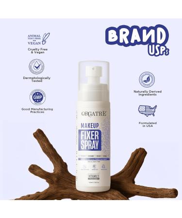 Orga...tre Makeup Fixer Spray Waterproof | Long-Lasting for Face | Smudge-Proof Hydrating Finish | With Vitamin C & Niacinamide | Glow After Makeup | For All Skin Types | 100ml - Buy Online on GoSupps.com