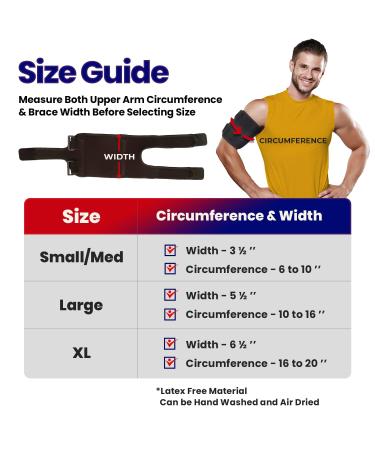 ARMSTRONG AMERICA Bicep Tendonitis Brace - Compression Sleeve for Upper Arm Pain Relief | Support for Bicep Strains & Tendonitis (S/M Black - Buy Online on GoSupps.com