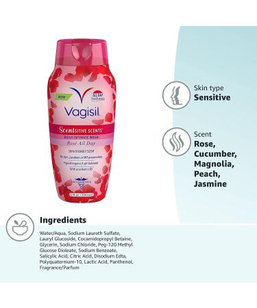 Vagisil Scentsitive Scents Daily Intimate Feminine Wash - Rose All Day, 12 Fl Oz - Buy Online on GoSupps.com