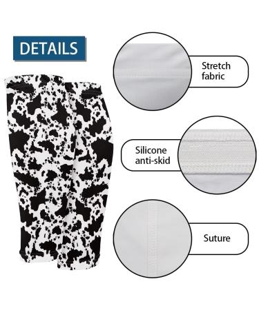 Poceacles Cow Pattern Calf Compression Sleeve for Men & Women | Anti-Slip Support Socks for Football Basketball Running & Climbing - S Milk Cow Small - Buy Online on GoSupps.com