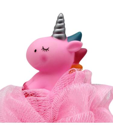 Caviotess Unicorn Bath Mesh Shower Ball Pouf Loofah for Kids - Pink - Buy Online on GoSupps.com