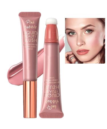 HERBENJOY Liquid Blush Beauty Wand Cream Blush With Cushion Applicator Soft Blendable Cream Blush For Cheeks Face Makeup Pigment Long Lasting Smooth Lightweight (03) 03 1 ml (Pack of 1)