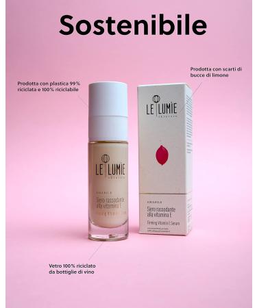 Le Lumie Amabile Vitamin E Anti-Wrinkle Serum - 92% Natural Vegan Moisturizer with Resveratrol Microalgae & Ceramides - Made in Italy 30ml - Buy Online on GoSupps.com