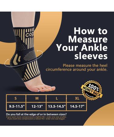 Lusenone Copper Ankle Brace Support (Pair) - Best Compression Sleeve for Plantar Fasciitis, Sprained Ankle, Achilles Tendon - Pain Relief & Recovery - Medium (Pack of 2) - Buy Online on GoSupps.com