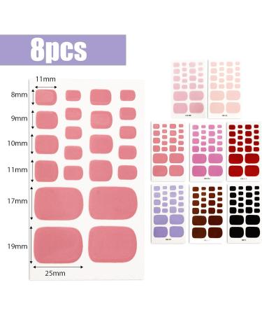 8 Sheets Toe Nail Strips Pure Colour Toenail Nail Polish Wraps Soft Self-Adhesive Nail Full Wraps Nail Strips Sticker Nail Tips Nail Wraps Sticker Decals - Buy Online on GoSupps.com