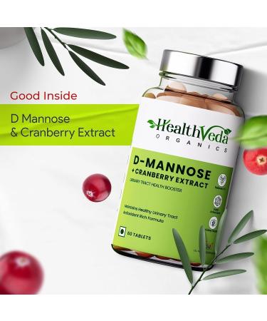 Generic Organics D-Mannose 500 mg + Cranberry Extract 200 mg | 60 Veg Tablets I Supports Kidney Health & Urinary Tract Infection - Buy Online on GoSupps.com