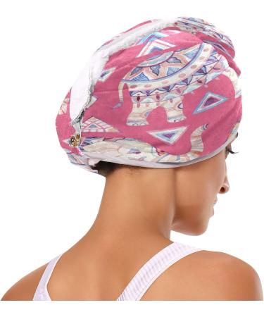 Elephant Dry Hair Cap Set - 2 Piece Quick Drying Towel & Button Headband | Super Absorbent Soft & Comfortable - International Shipping Available - Buy Online on GoSupps.com