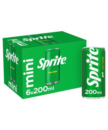 Sprite Lime, Low Sugar & Calorie, 6-Pack of 200ml Mini Cans