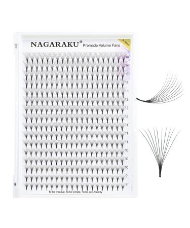 Nagaraku 7D Premade Volume Eyelash Extensions - 320pcs C Curl 0.07mm Thickness 9-14mm Mixed Lengths - Light Tight & Easy to Apply - Buy Online on GoSupps.com