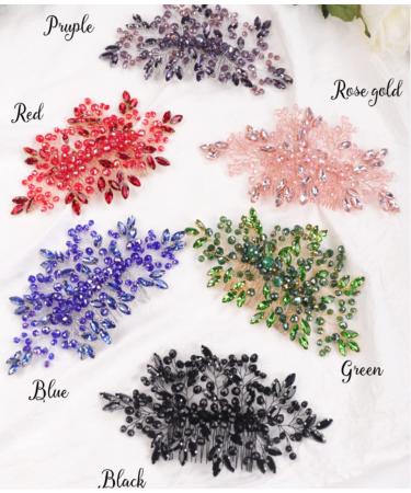 Jumwrit Rhinestone Wedding Hair Comb - Handmade Bridal Headpiece for Women - Green Wedding Hair Accessories - Buy Online on GoSupps.com