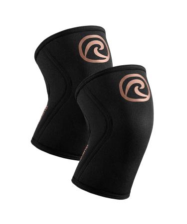 Reh band Kniebandage strength sport knee support for cross fit & heavy training Knee Sleeve made of 5 mm neoprene in many colors & sizes unisex XS copper/black - 1 pair