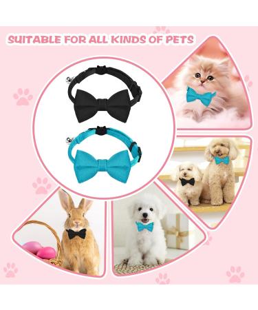 Giantree Cat Collar Set - Adjustable Cat Neck Band with Bell for Small Pets - 2 Pieces (Blue/Black) - Buy Online on GoSupps.com