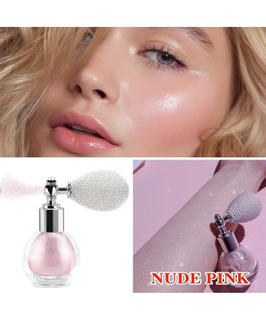 Shimmering Nude Pink Highlighter Powder Spray for Face and Body - High Gloss Glitter Makeup Spray - Buy Online on GoSupps.com