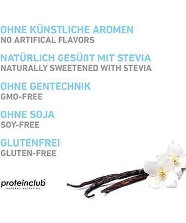 Proteinclub Natural Whey Protein - No Additives Soy-Free Sweetened with Stevia Made in Germany - 900g Vanilla Protein Powder - Buy Online on GoSupps.com