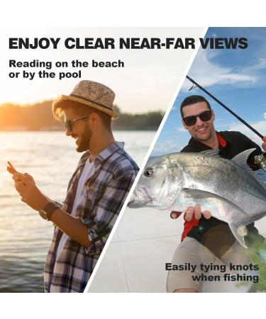 Missfive 3.0x Premium Bifocal Reading Sunglasses - Lightweight Men's Aluminum Golf & Travel Eyewear with Built-in Readers - Durable Vintage Square Metal Glasses - Buy Online on GoSupps.com