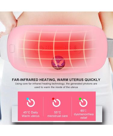 Menstrections Heating Pillows - 3 Heat Levels & Vibration Massage for Abdominal Cramp Relief | Electric Hip Belt (Pink) - International Shipping Available - Buy Online on GoSupps.com