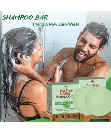 Tea Tree & Mint Shampoo Bar | All-Natural Sulfate-Free Hair Cleanser | Vegan & Zero-Waste | 3.2 oz - Buy Online on GoSupps.com