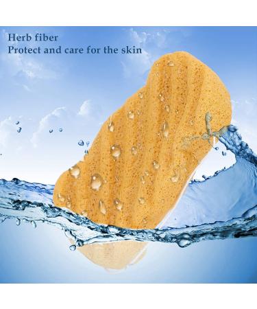 Facial Sponge Cleansing Sponge Konjac Sponge Made of Vegetable Fiber Clay Sponges for Sensitive Skin Normal Dirty Peeling Bath Sponge Dry Condition Long Wave (Ginger Yellow) - Buy Online on GoSupps.com