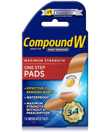 Compound W Maximum Strength One Step Wart Remover Pads | 14 Count | Pack of 3 - Buy Online on GoSupps.com