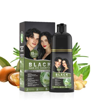 Moisturizing Hair Dye Shampoo Anti-Gray Formula Instant Gray Coverage Scented Daily Care Long Lasting Color Black/Grey Ideal for Home Salon Men Women Use