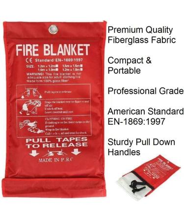 5X Fire Blanket Fire Suppression Emergency Kit - Fiberglass Flame Retardant Survival Safety Blankets for Kitchen, Fireplace, Car, Office, Warehouse - 5 Pack (39.3 X 39.3 inch) - Buy Online on GoSupps.com