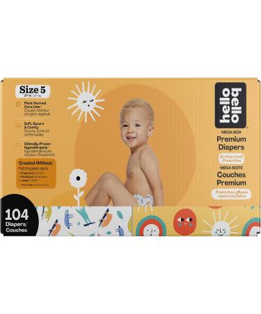 Hello Bello Disposable Diapers Sunny Side Up & Sleepy Sloths Print Mega Value Pack Size 5 104 Count Multicolor Size 5 (104 Count) Diapers - Buy Online on GoSupps.com